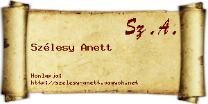 Szélesy Anett névjegykártya