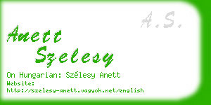 anett szelesy business card